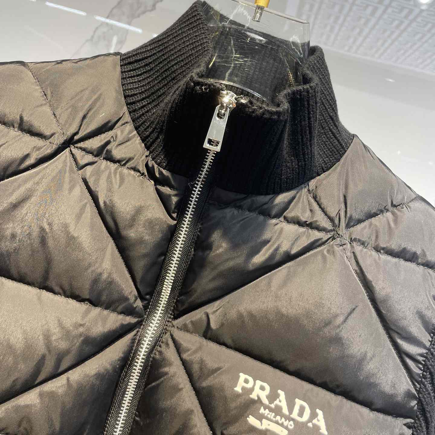 Prada Quilted Re-Nylon And Cashmere Jacket - PerfectKickZ