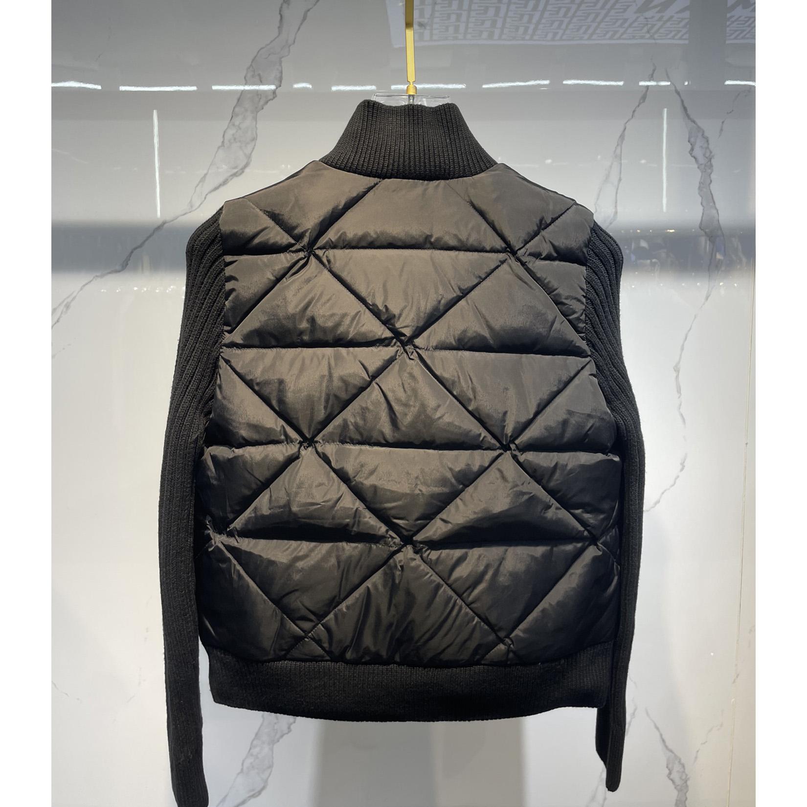 Prada Quilted Re-Nylon And Cashmere Jacket - PerfectKickZ