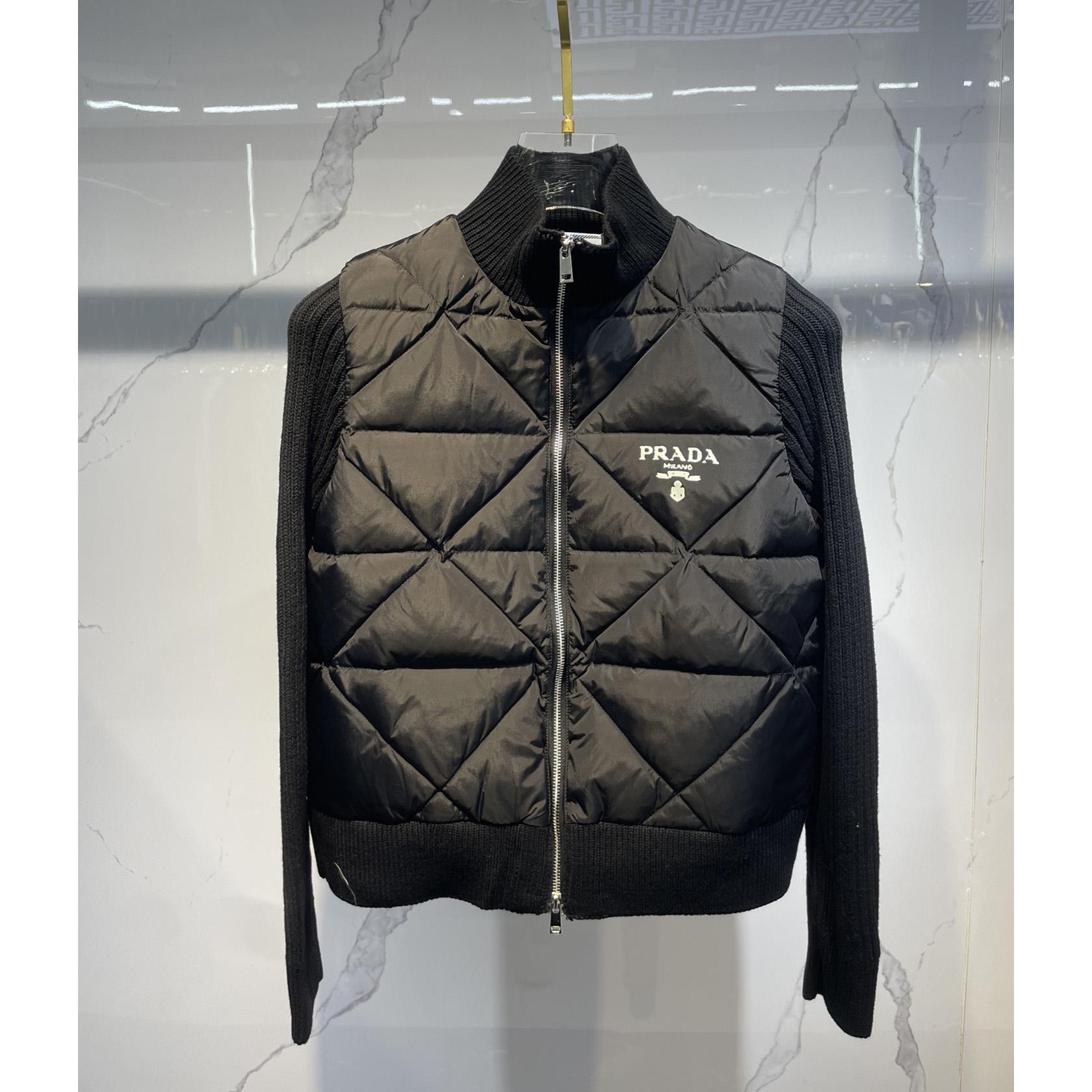 Prada Quilted Re-Nylon And Cashmere Jacket - PerfectKickZ