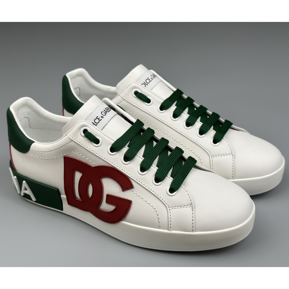 Dolce & Gabbana Calfskin Portofino Sneakers With DG Logo - PerfectKickZ