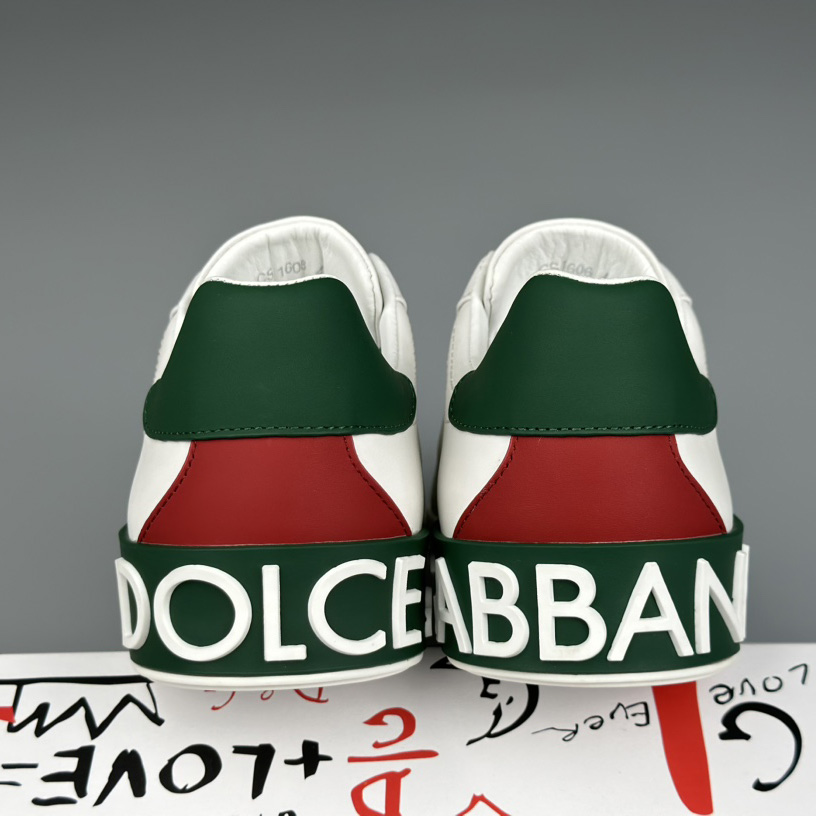 Dolce & Gabbana Calfskin Portofino Sneakers With DG Logo - PerfectKickZ
