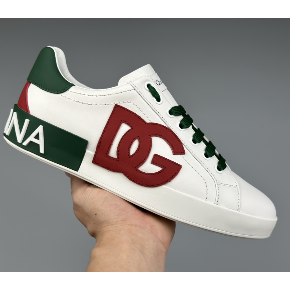 Dolce & Gabbana Calfskin Portofino Sneakers With DG Logo - PerfectKickZ