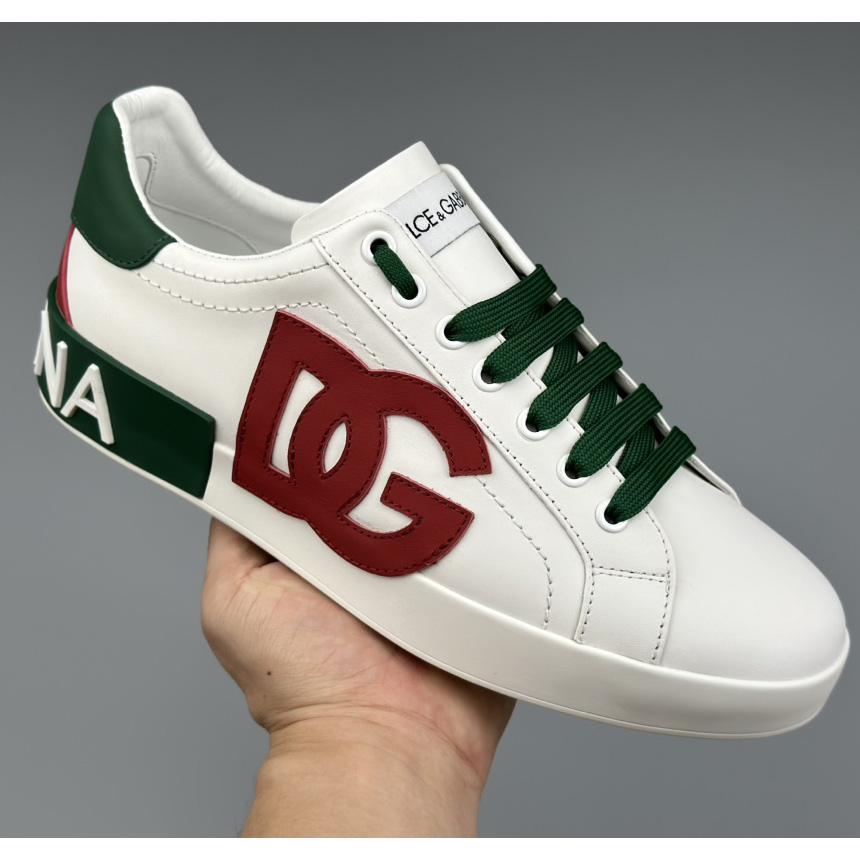Dolce & Gabbana Calfskin Portofino Sneakers With DG Logo - PerfectKickZ