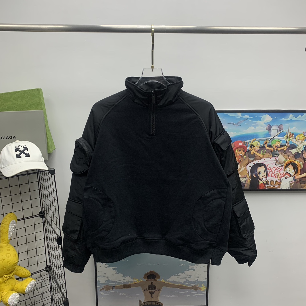 Off White Patch Arr Halfzip Tech Crewn Black No Co - PerfectKickZ