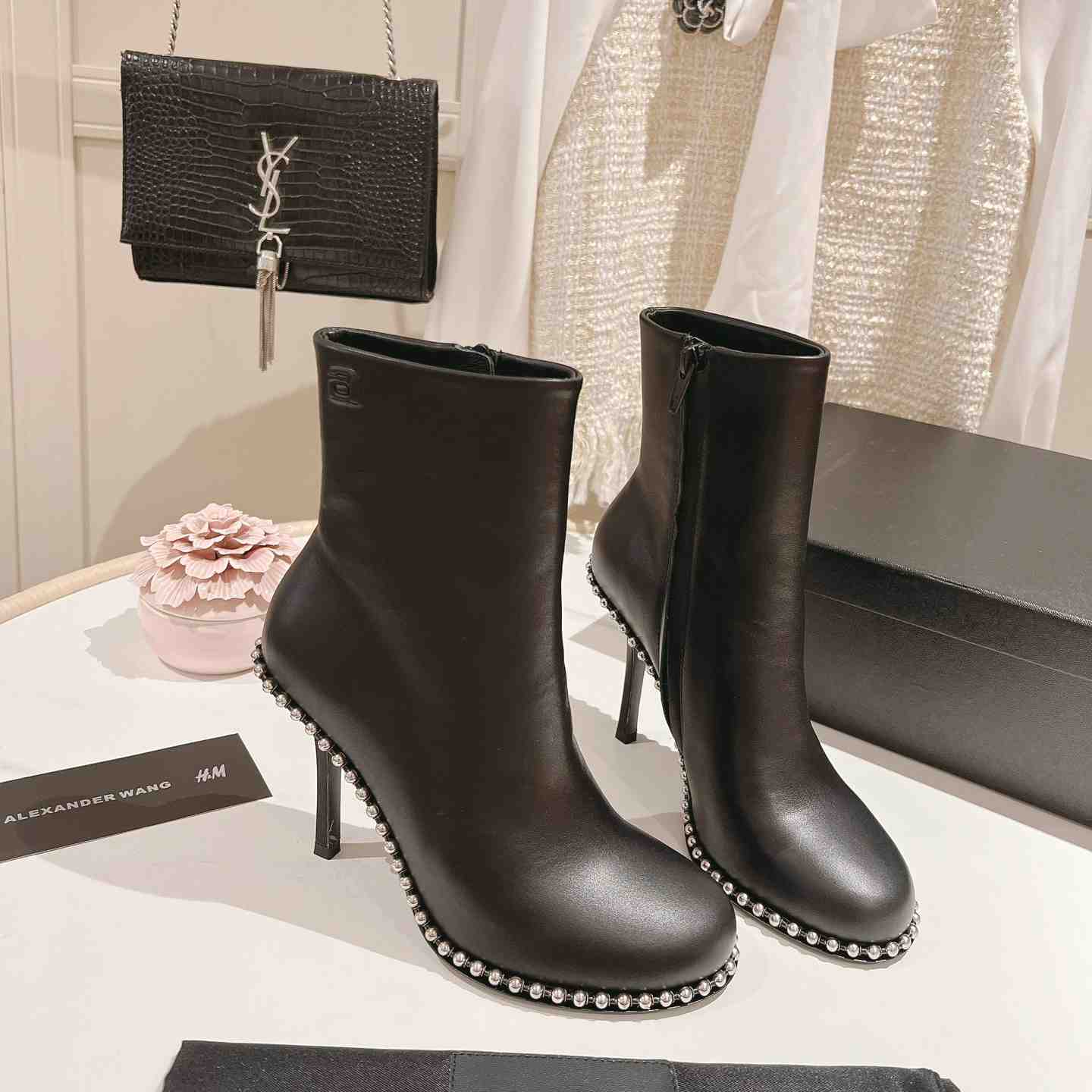 Alexander Wang Nova Round Toe Ankle Boot In Leather - PerfectKickZ