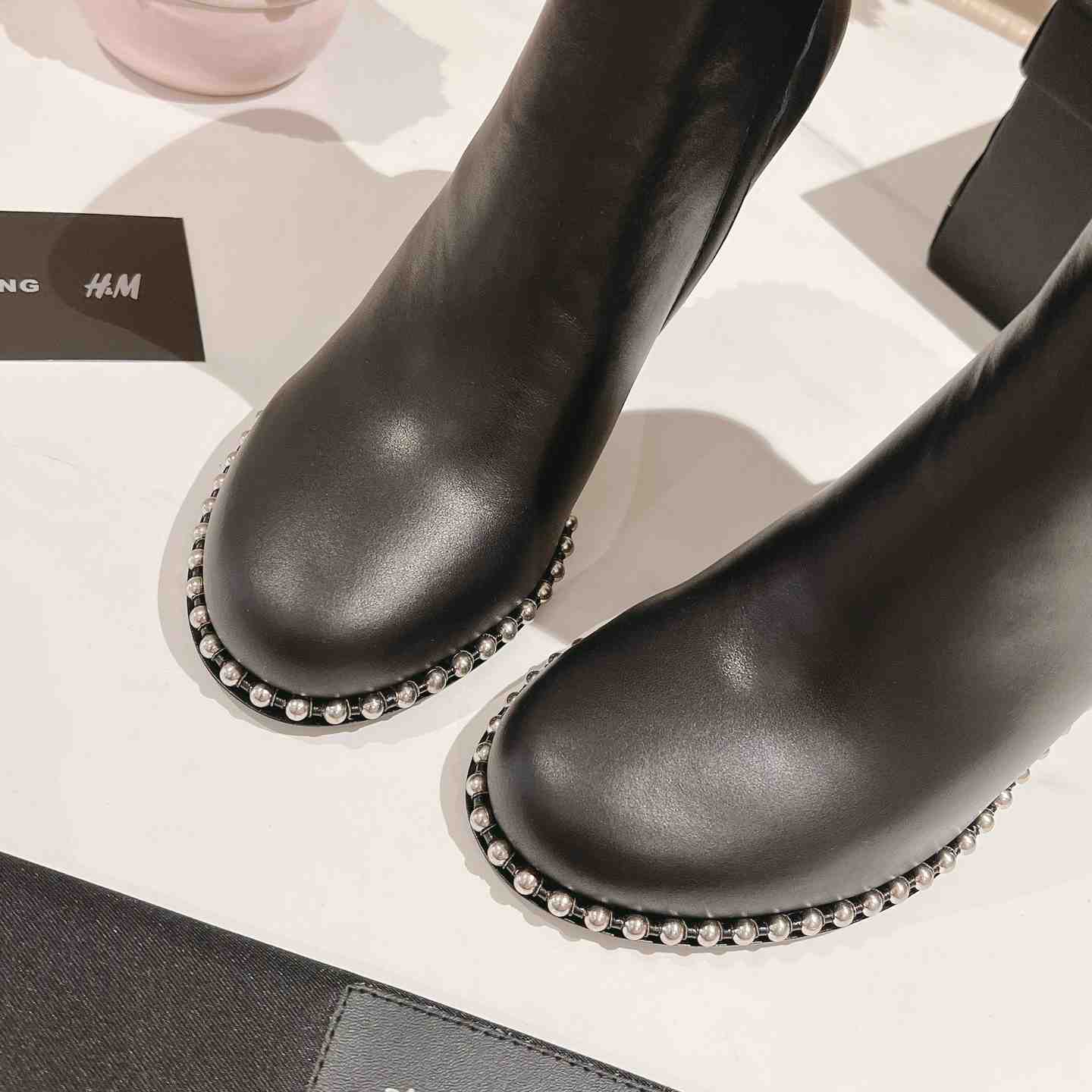 Alexander Wang Nova Round Toe Ankle Boot In Leather - PerfectKickZ