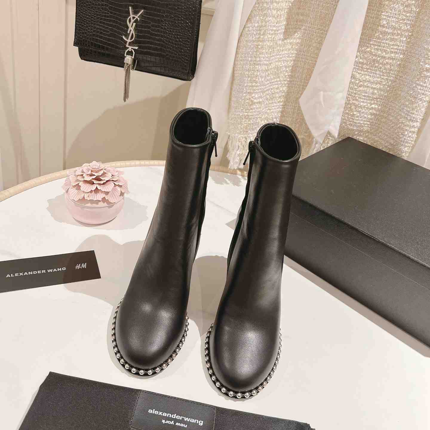 Alexander Wang Nova Round Toe Ankle Boot In Leather - PerfectKickZ