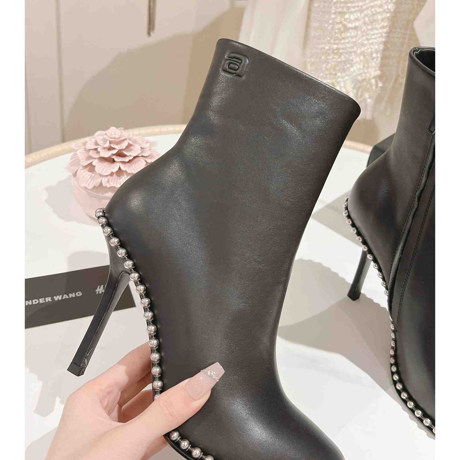 Alexander Wang Nova Round Toe Ankle Boot In Leather - PerfectKickZ