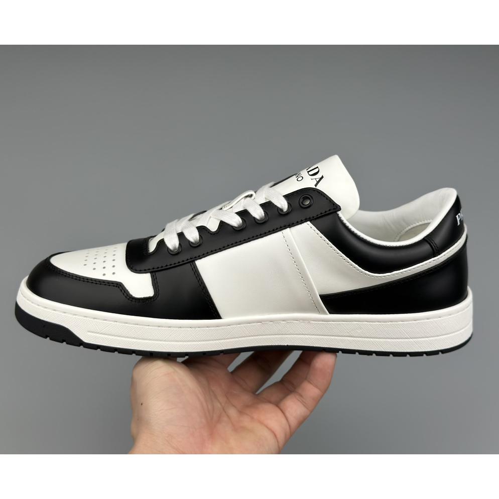 Prada Downtown Perforated Leather Sneakers - PerfectKickZ