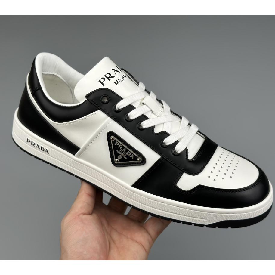 Prada Downtown Perforated Leather Sneakers - PerfectKickZ