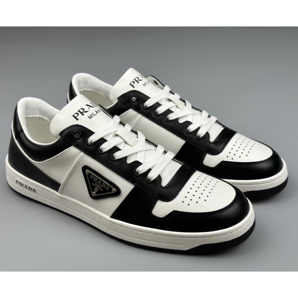 Prada Downtown Perforated Leather Sneakers - PerfectKickZ