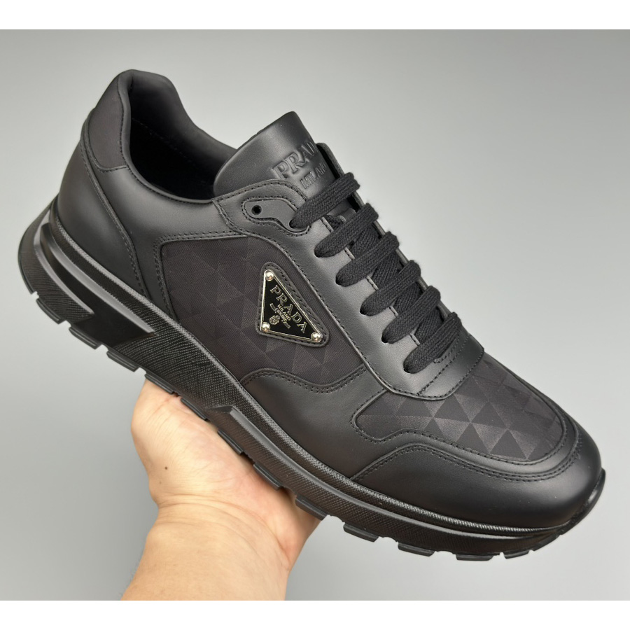 Prada Leather And Re-Nylon High-top Sneakers - PerfectKickZ
