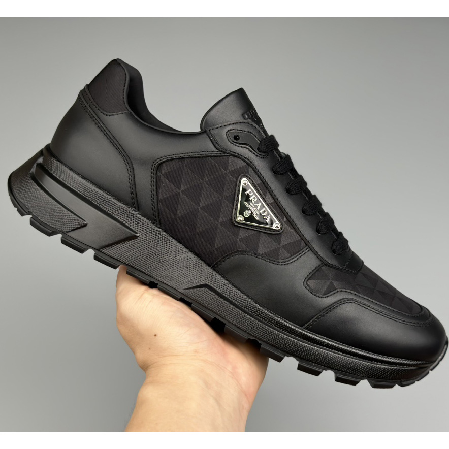 Prada Leather And Re-Nylon High-top Sneakers - PerfectKickZ