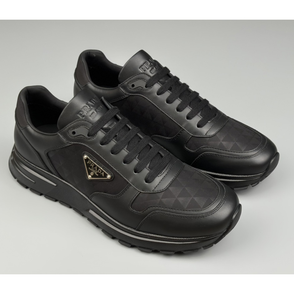 Prada Leather And Re-Nylon High-top Sneakers - PerfectKickZ