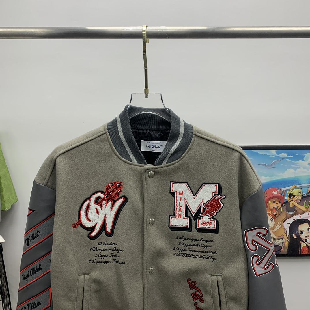 Off White C/O Ac Milan Logo Varsity - PerfectKickZ