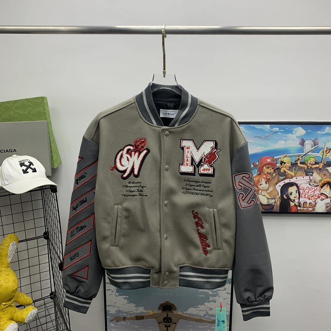Off White C/O Ac Milan Logo Varsity - PerfectKickZ