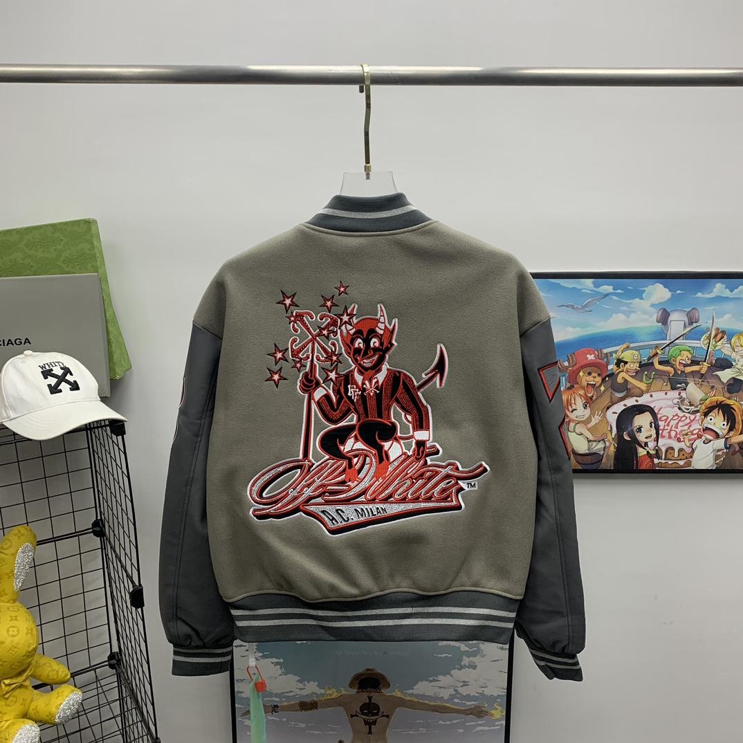 Off White C/O Ac Milan Logo Varsity - PerfectKickZ