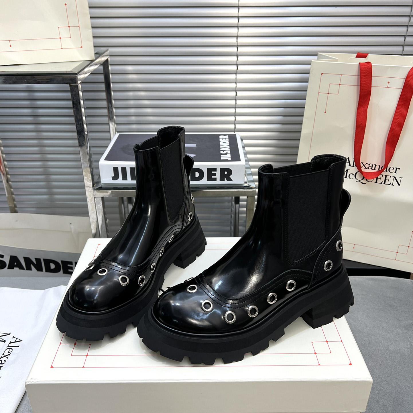 Alexander Mcqueen Stud Embellishment Ankle Boots - PerfectKickZ