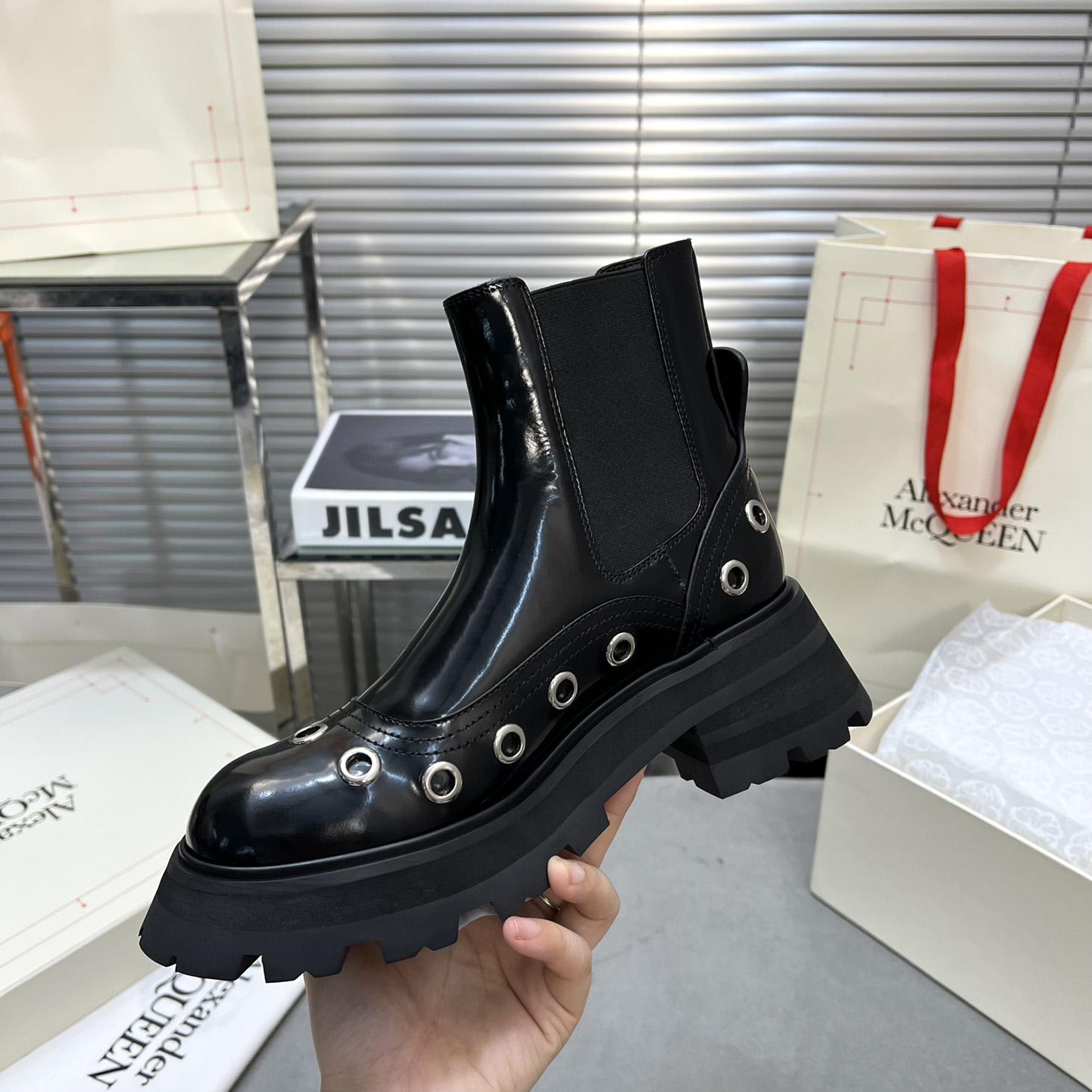 Alexander Mcqueen Stud Embellishment Ankle Boots - PerfectKickZ