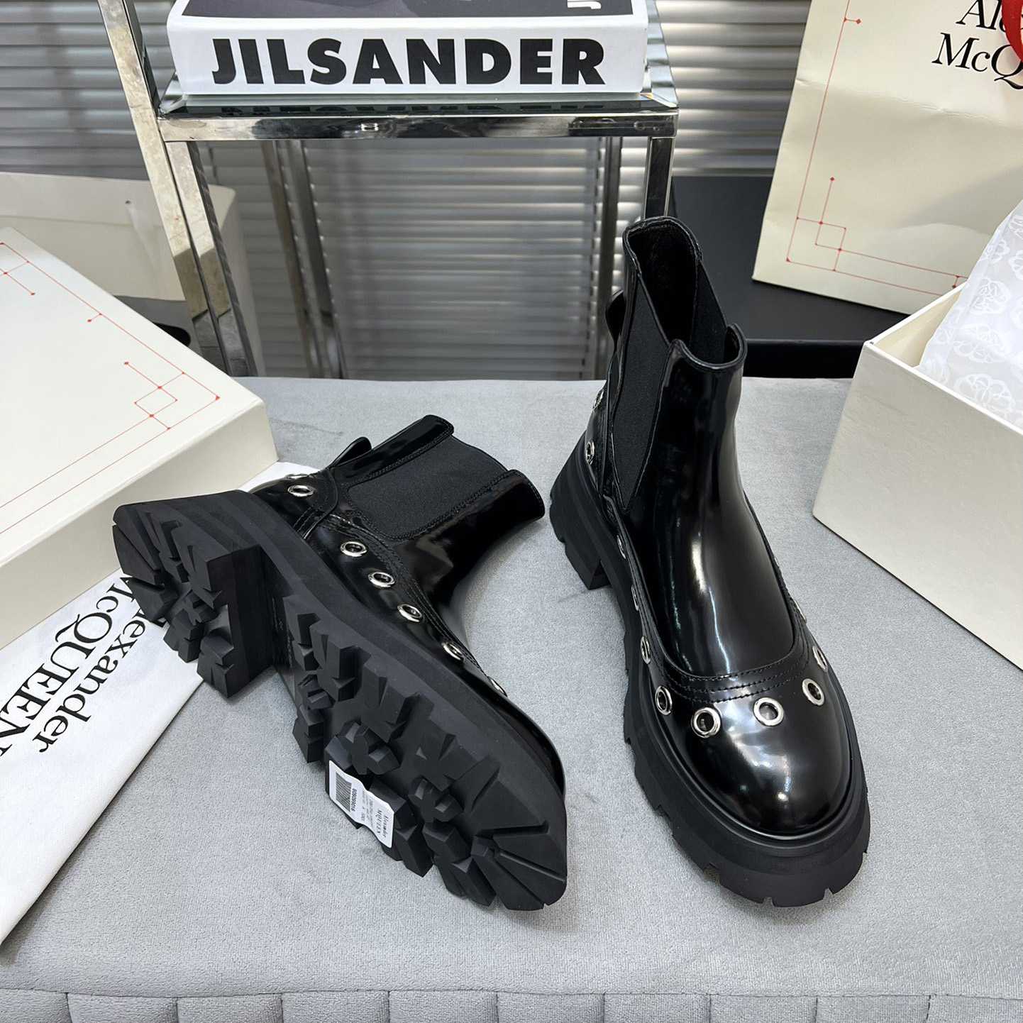 Alexander Mcqueen Stud Embellishment Ankle Boots - PerfectKickZ