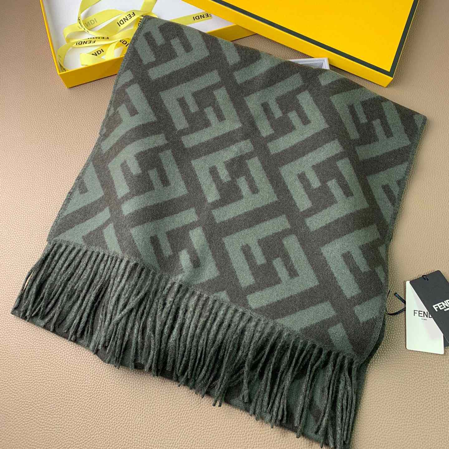 Fendi Green Cashmere Scarf - PerfectKickZ