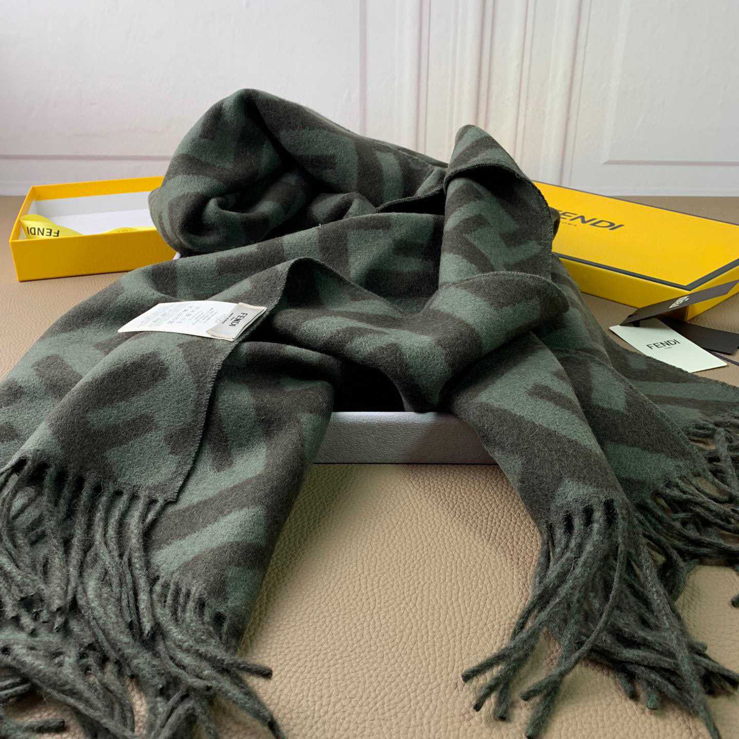 Fendi Green Cashmere Scarf - PerfectKickZ