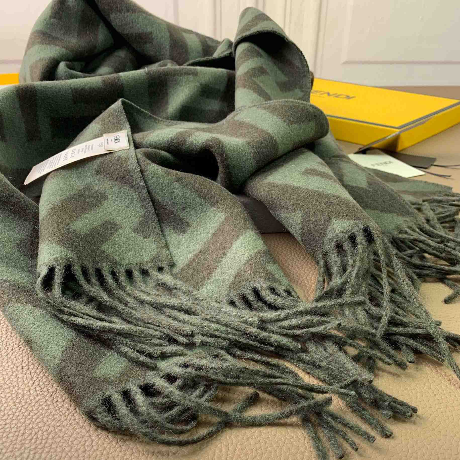 Fendi Green Cashmere Scarf - PerfectKickZ