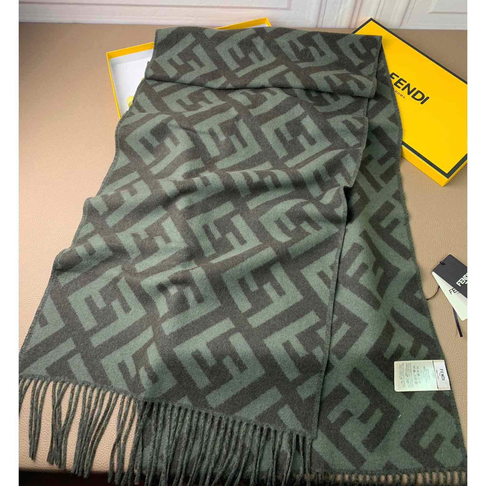 Fendi Green Cashmere Scarf - PerfectKickZ