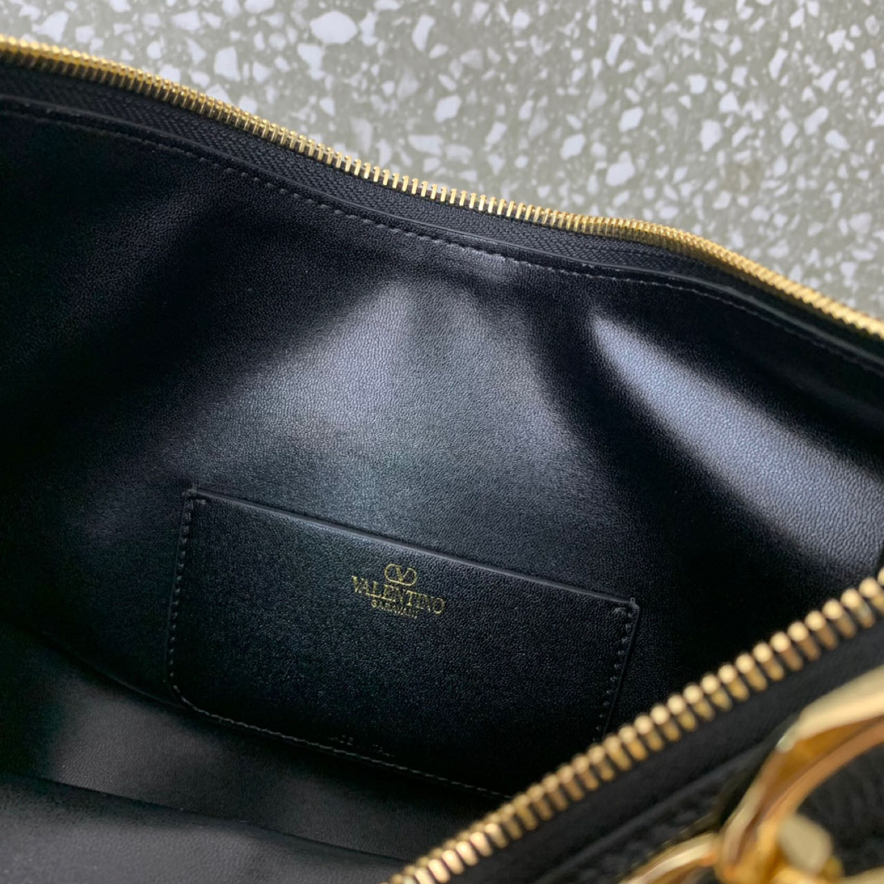 Valenti Small VLogo Moon Hobo Bag In Leather With Chain  - PerfectKickZ