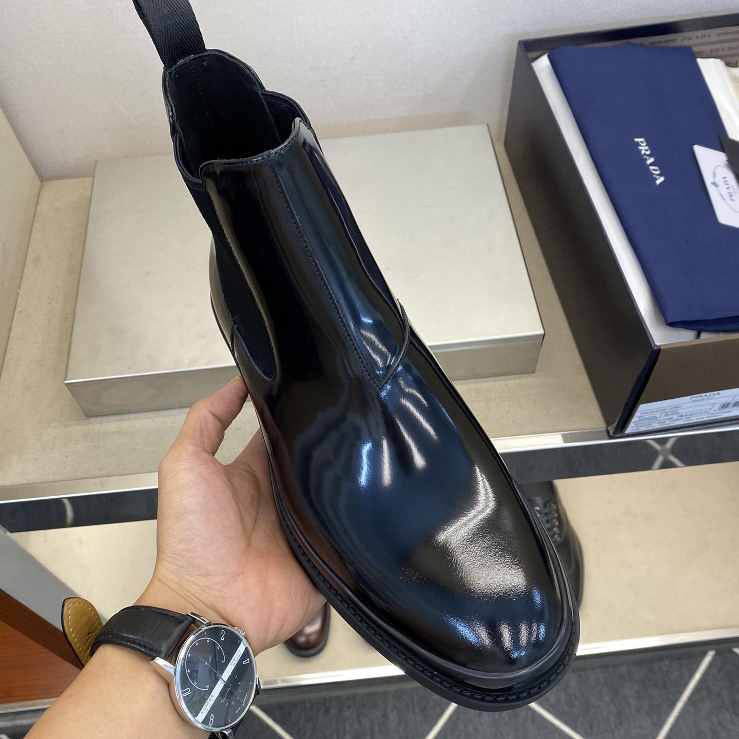 Prada Brushed Leather Chelsea Boots - PerfectKickZ