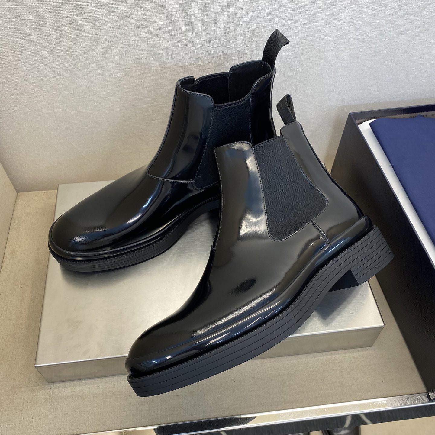 Prada Brushed Leather Chelsea Boots - PerfectKickZ