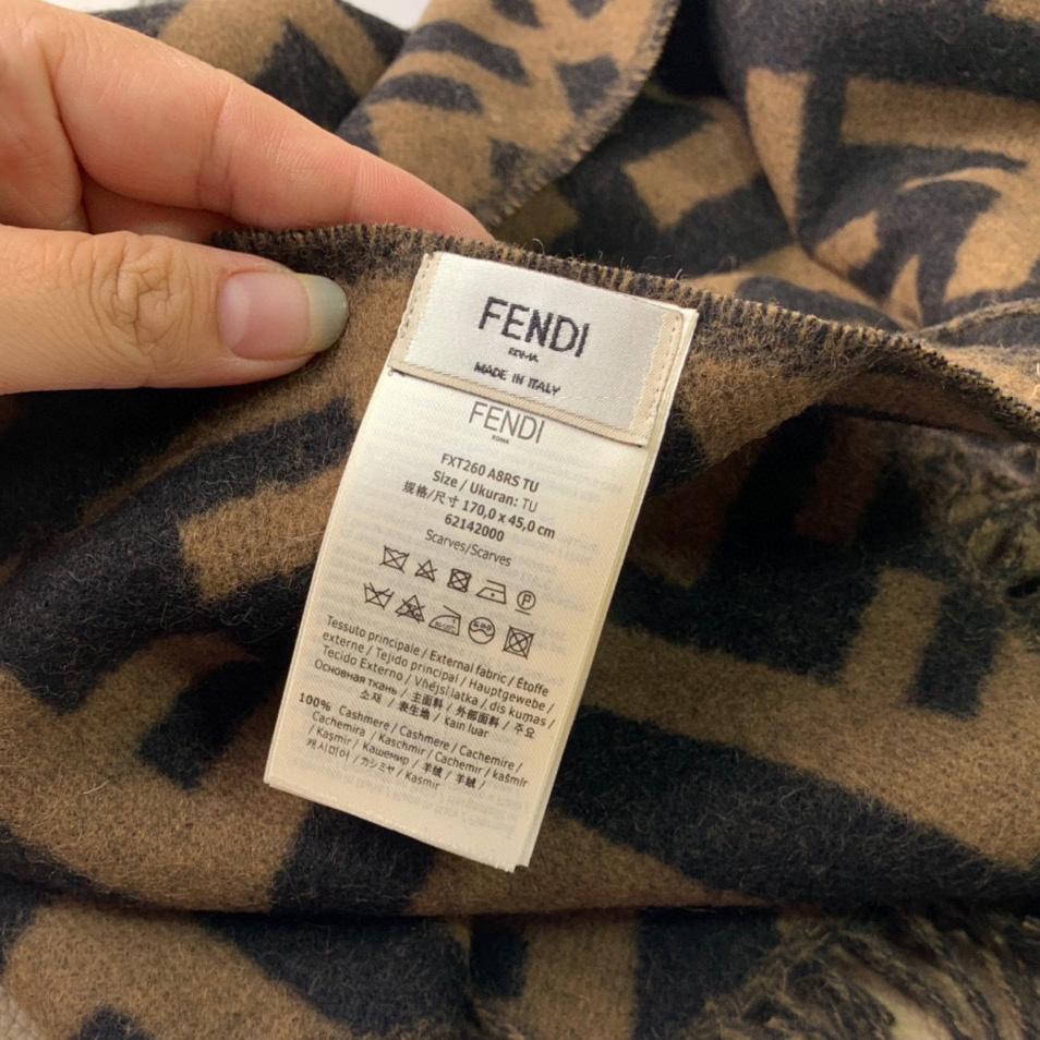 Fendi Brown Cashmere Scarf - PerfectKickZ