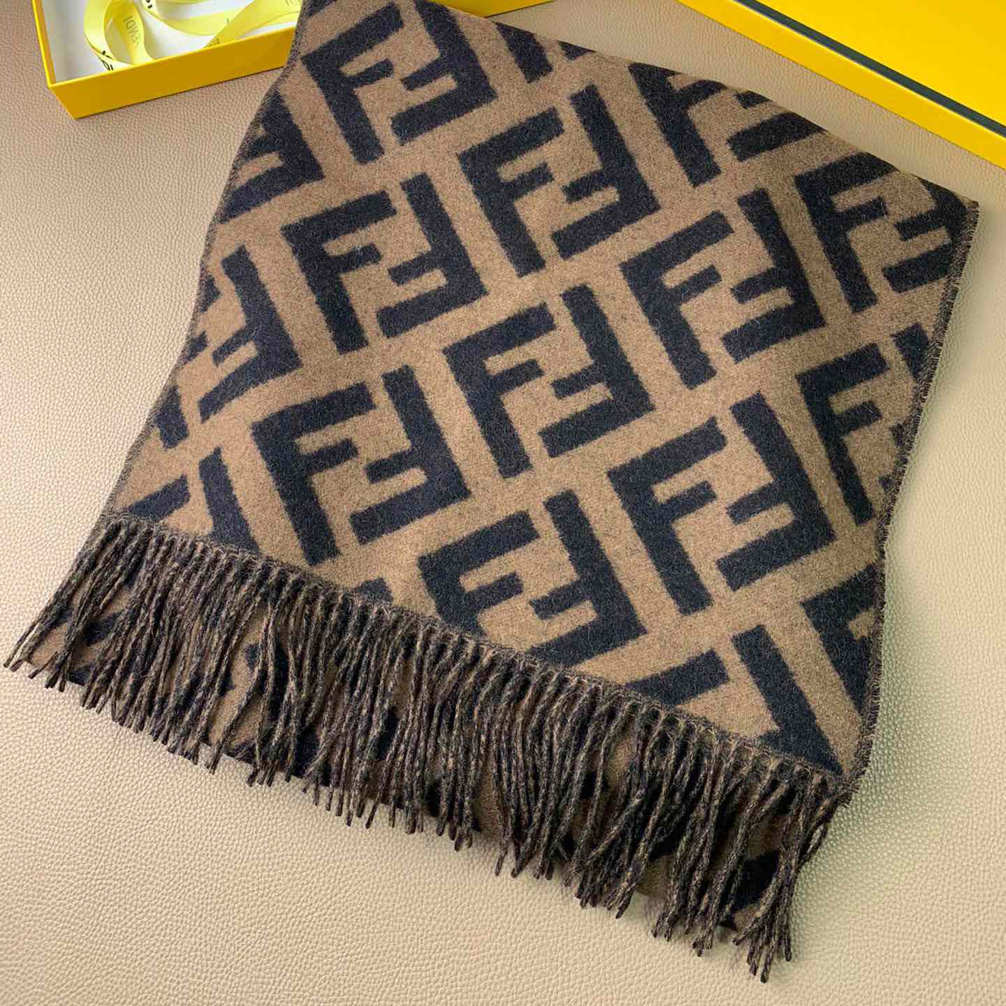 Fendi Brown Cashmere Scarf - PerfectKickZ
