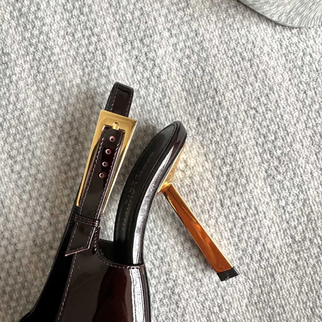 Saint Laurent Lee Slingback Pumps In Patent Leather - PerfectKickZ