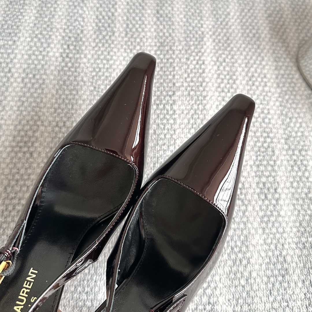 Saint Laurent Lee Slingback Pumps In Patent Leather - PerfectKickZ