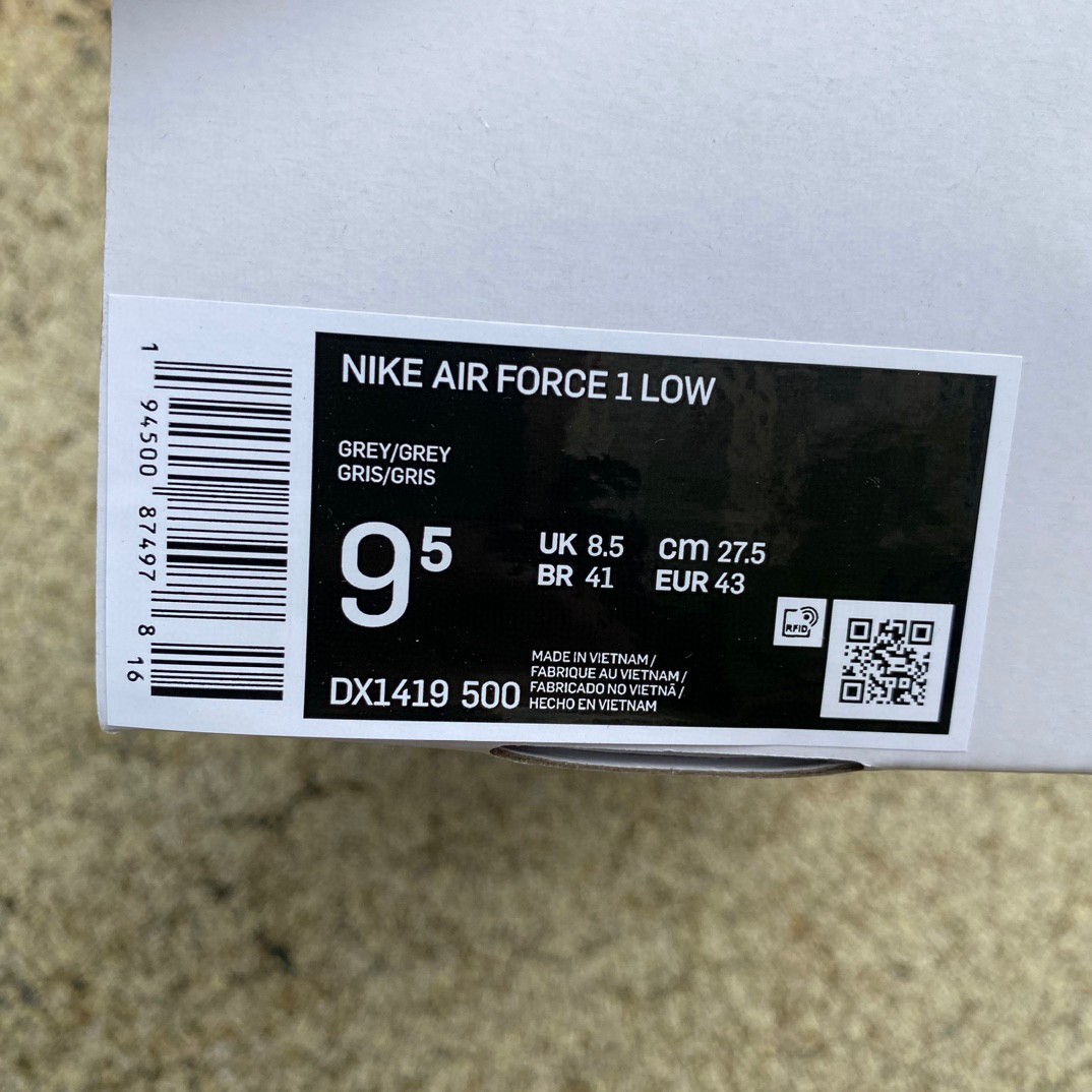 Off-White x Nike Air Force 1 Low "Ghost Grey" Sneaker       DX1419-500 - 