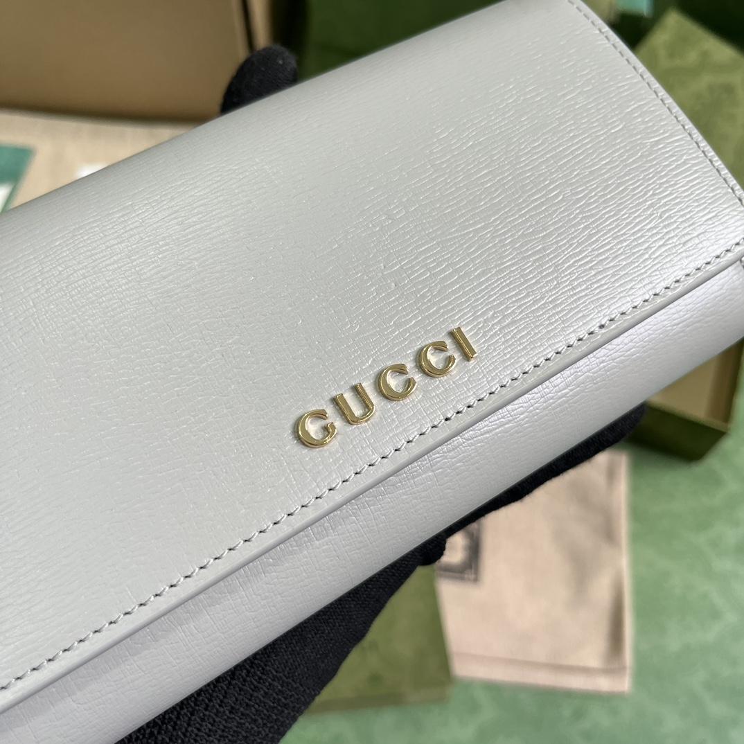 Gucci Continental Wallet With Gucci Script - PerfectKickZ