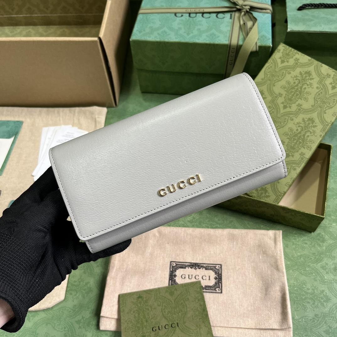 Gucci Continental Wallet With Gucci Script - PerfectKickZ