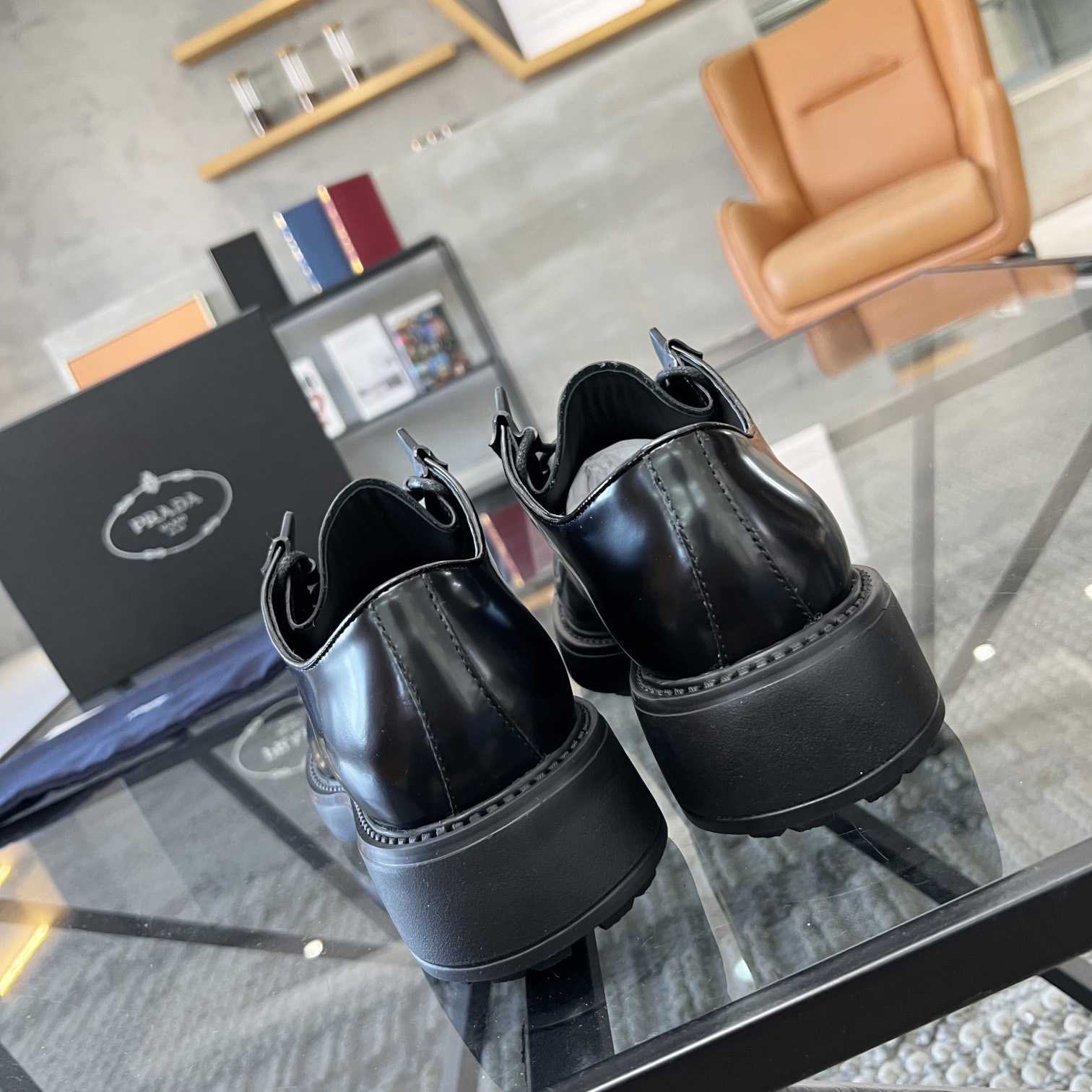 Prada Brushed Leather Lace-up Shoes - PerfectKickZ