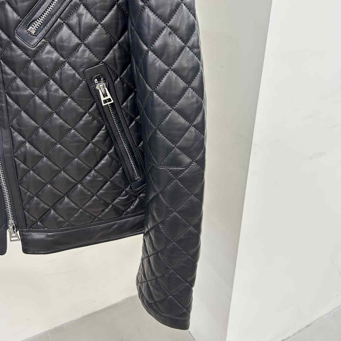 Dior Feather Nappa Quilted Cafe Racer - 