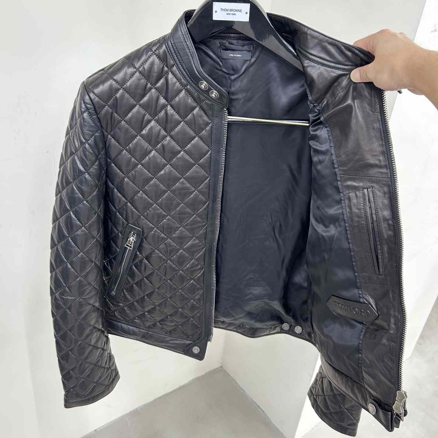 Dior Feather Nappa Quilted Cafe Racer - 