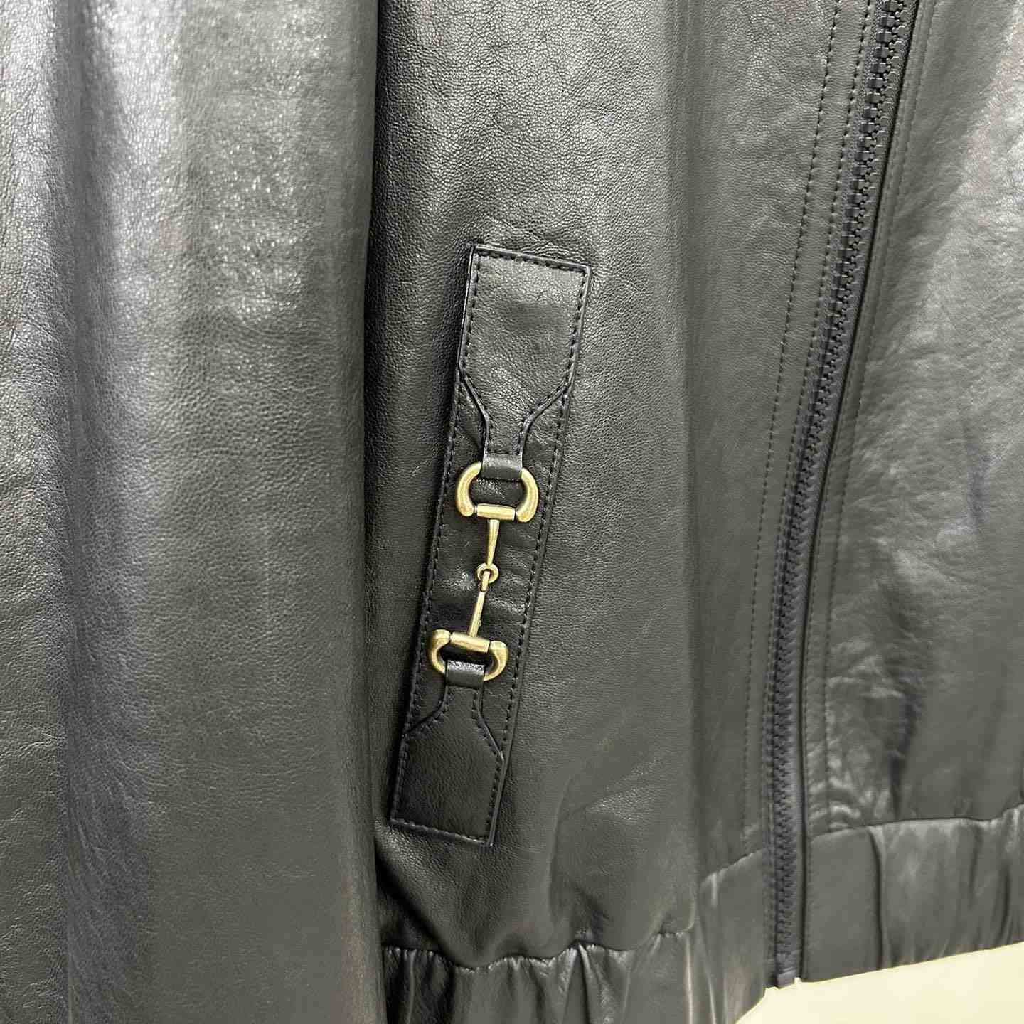 Gucci Leather Bomber Jacket - PerfectKickZ