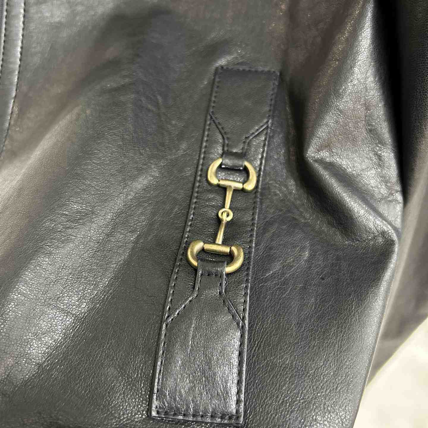 Gucci Leather Bomber Jacket - PerfectKickZ