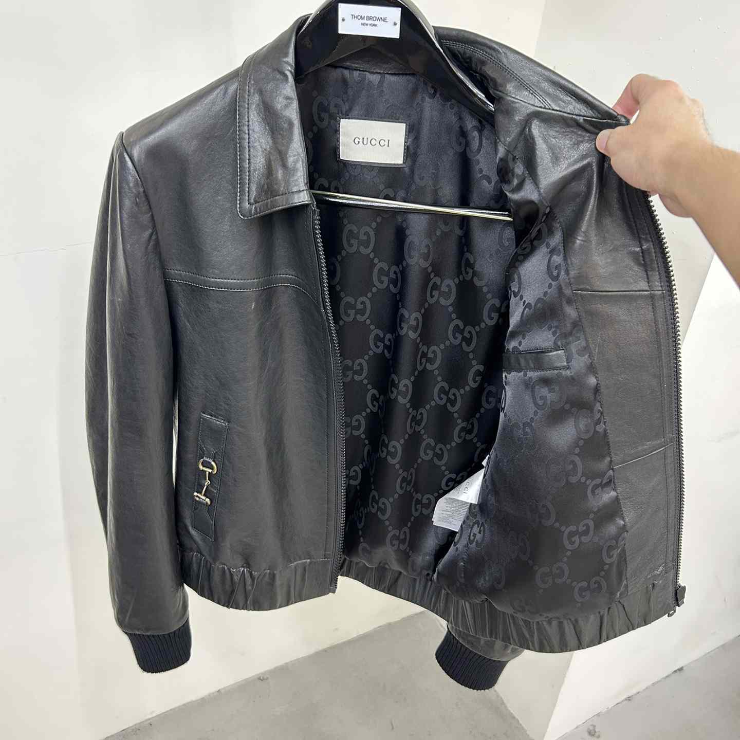 Gucci Leather Bomber Jacket - PerfectKickZ