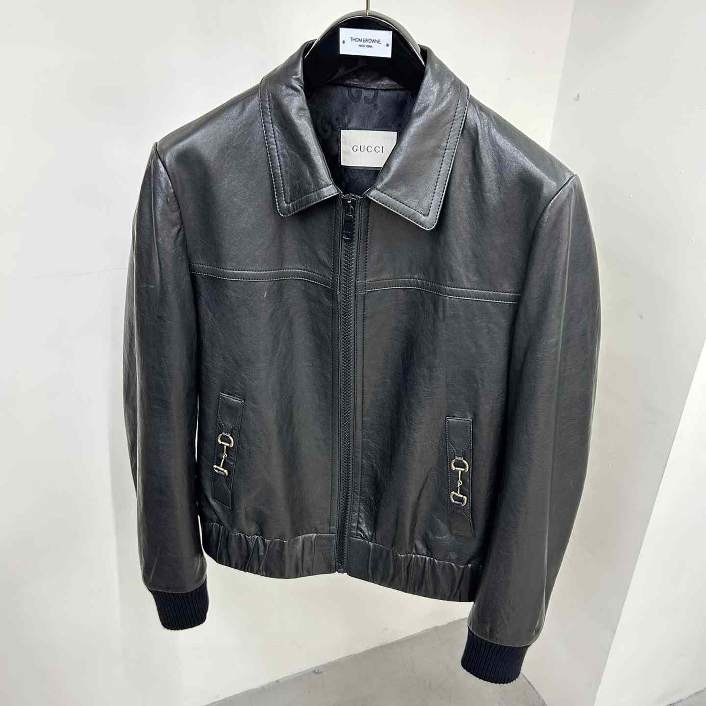 Gucci Leather Bomber Jacket - PerfectKickZ