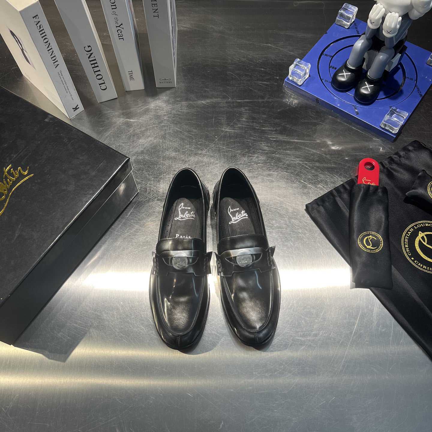 Christian Louboutin Penny Loafers - Calf leather - Silver - PerfectKickZ