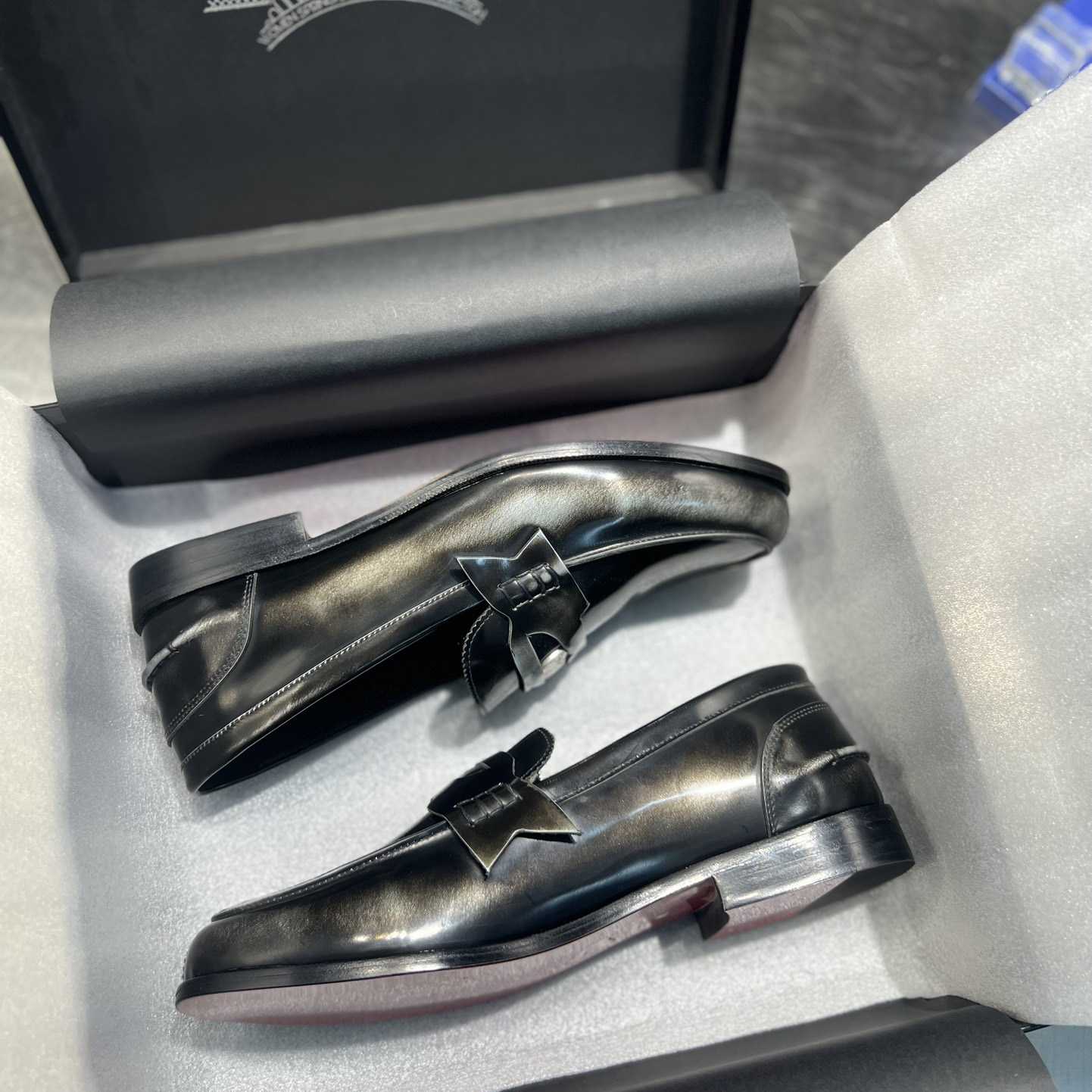 Christian Louboutin Penny Loafers - Calf leather - Silver - PerfectKickZ