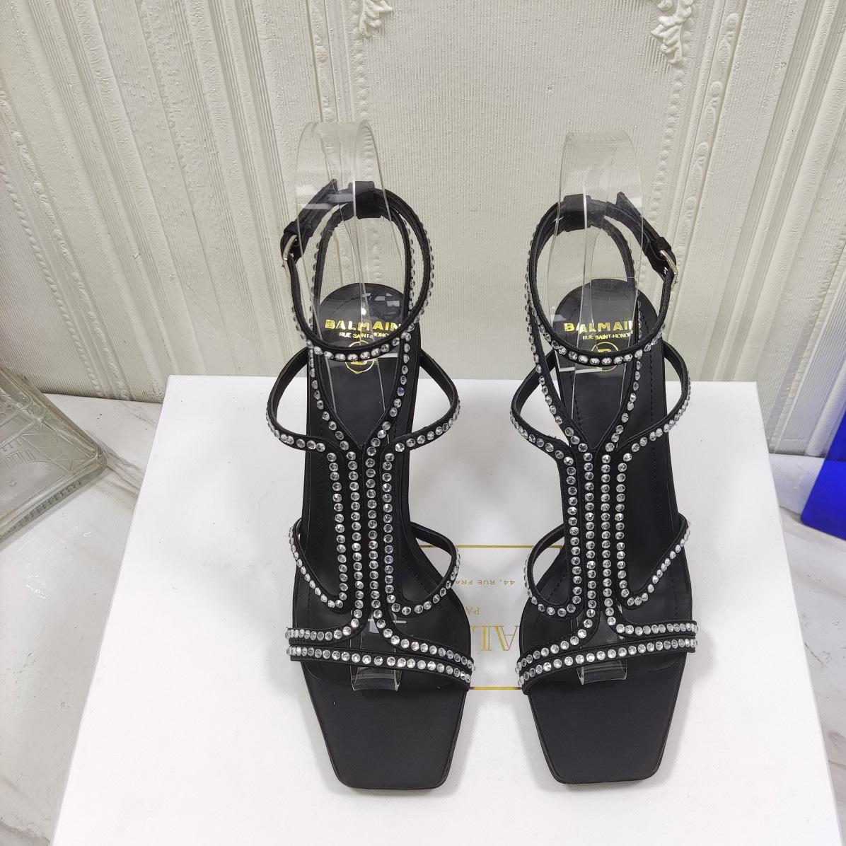 Balmain Moneta 95mm Crystal-embellished Sandals - PerfectKickZ