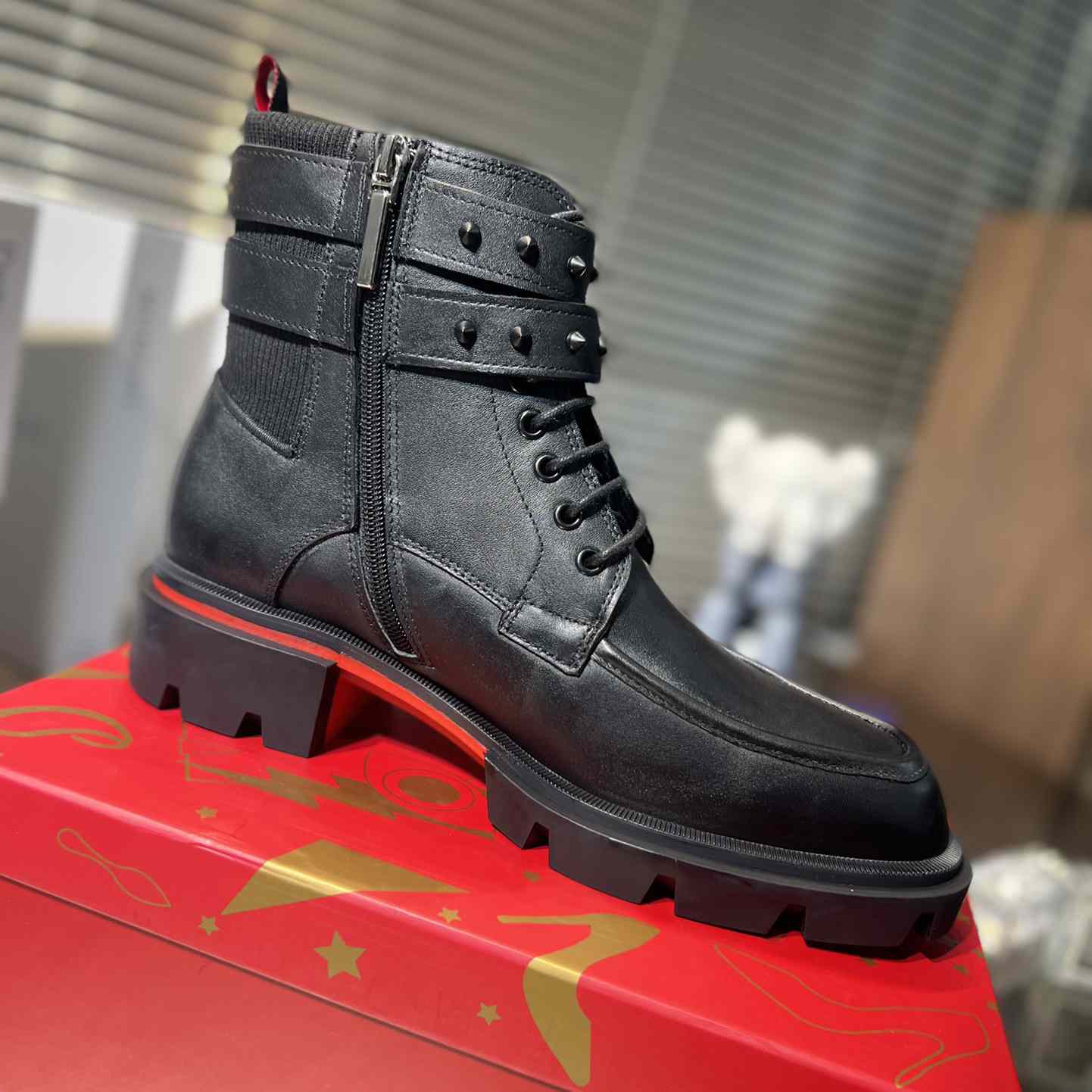 Christian Louboutin Our Fight Apron Toe Combat Boot - PerfectKickZ