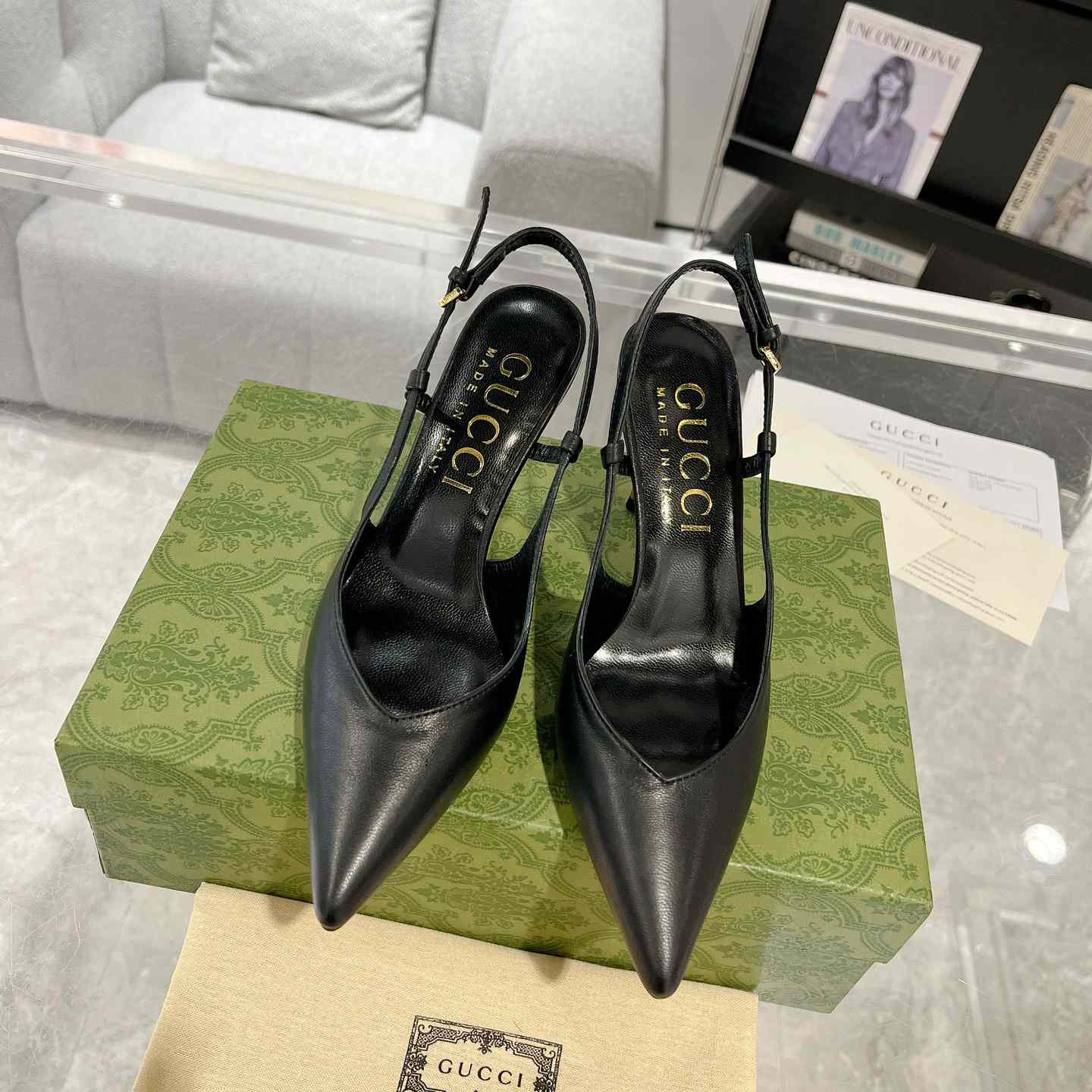 Gucci Women's Slingback Heeled Pump - PerfectKickZ